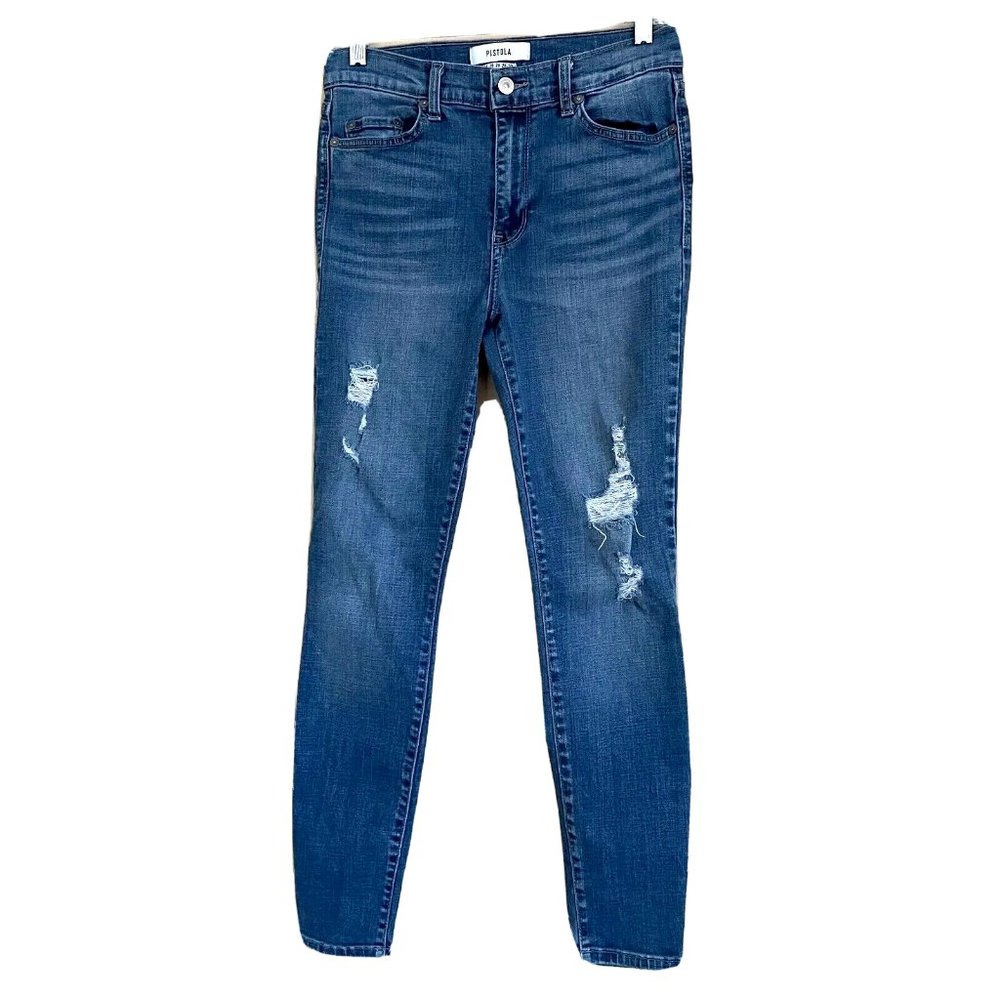 Pistola Distressed Skinny Ankle Jeans Size 28 Stretch Denim